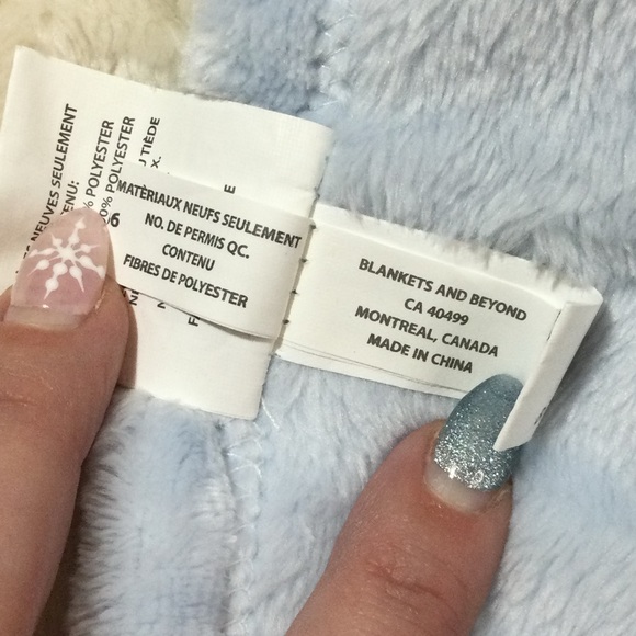 Blankets and Beyond White Blue Plush Bunny Rabbit Lovey Security Blanket Toy - Picture 7 of 9